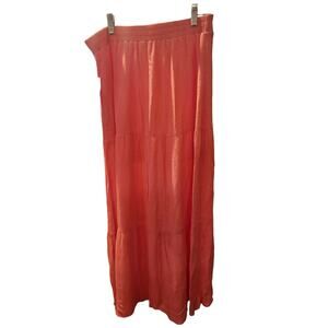 Nine West skirt coral maxi tierd skirt with slit sz medium NWT